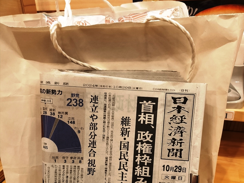 帰路の喫茶店で置いてある新聞と撮影して勧請した日を記録しておく